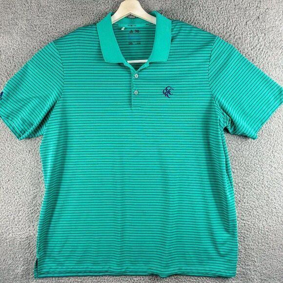 Adidas Golf Polo Shirt Mens XXL Green‎ Golfer Outdoor Cedar Rock Country Club NC - Picture 1 of 12
